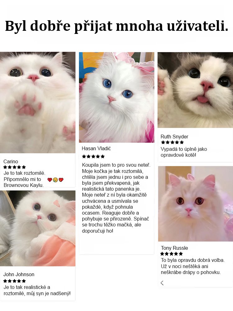 Simulovaná elektrická plyšová kočka