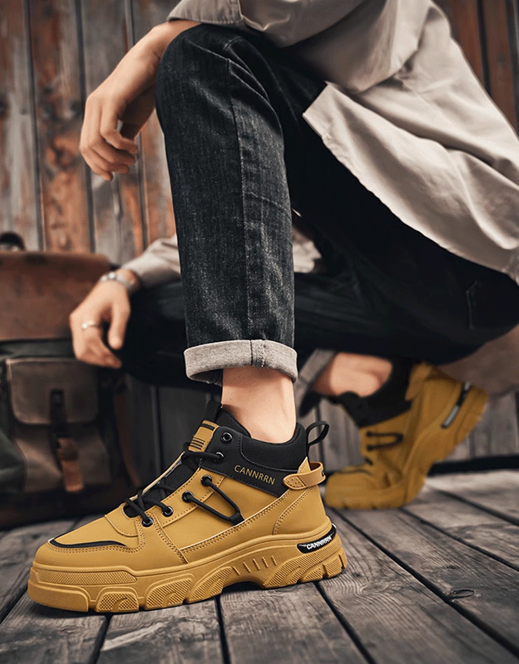 【5CMアップ】メンズ滑り止めハイカットマーチンブーツ