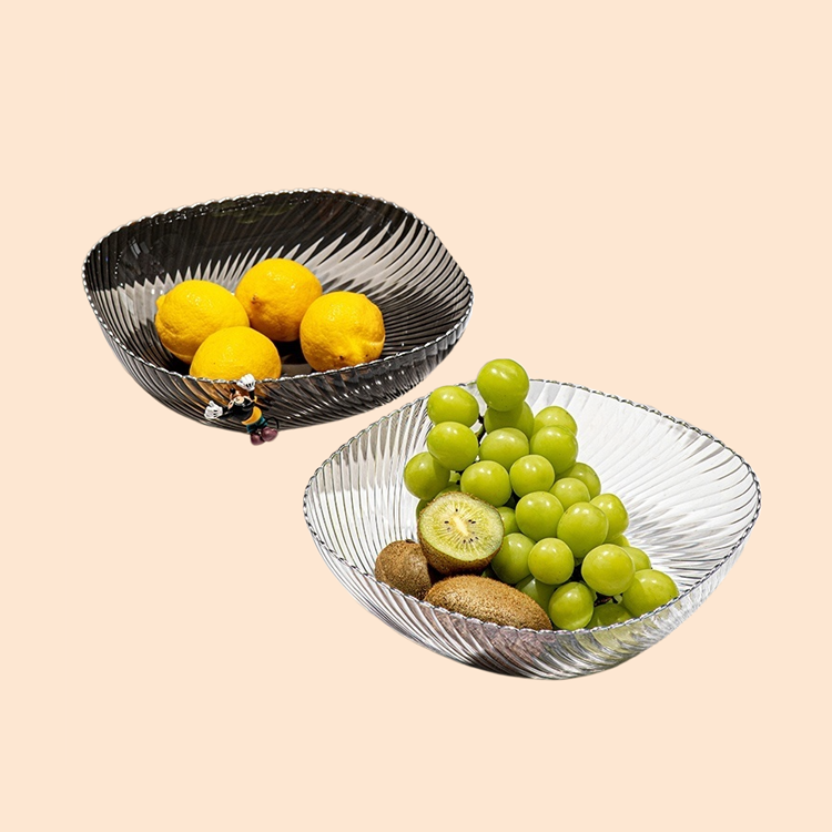 軽くて高級なツイストフルーツプレート透明フルーツプレート