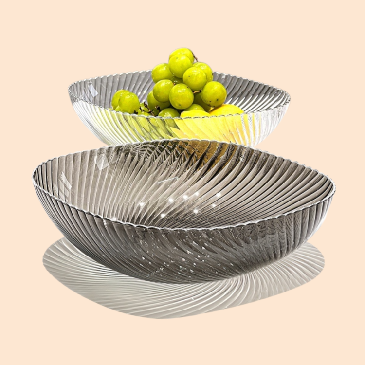 軽くて高級なツイストフルーツプレート透明フルーツプレート