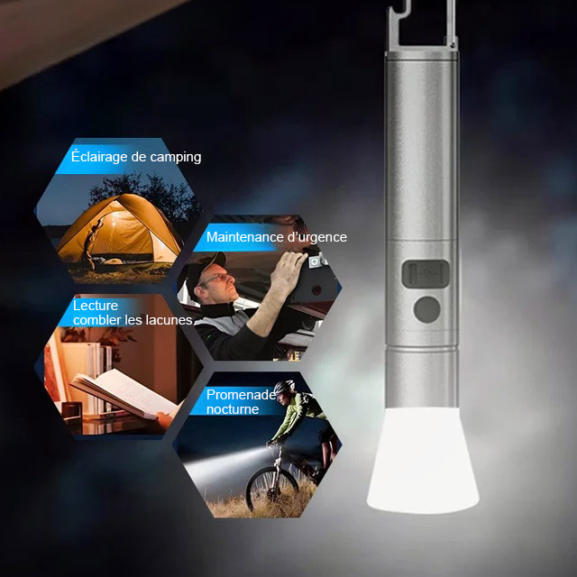 Lampe de poche laser blanche télescopique à longue portée