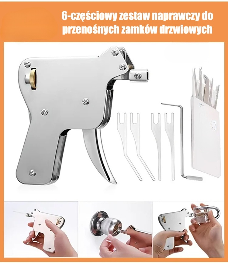 Kompletny 6-częściowy zestaw do otwierania zamków domowych