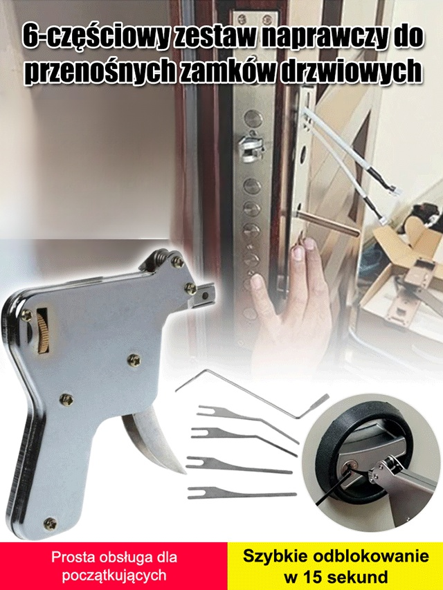 6-częściowe narzędzie do otwierania zamków domowych