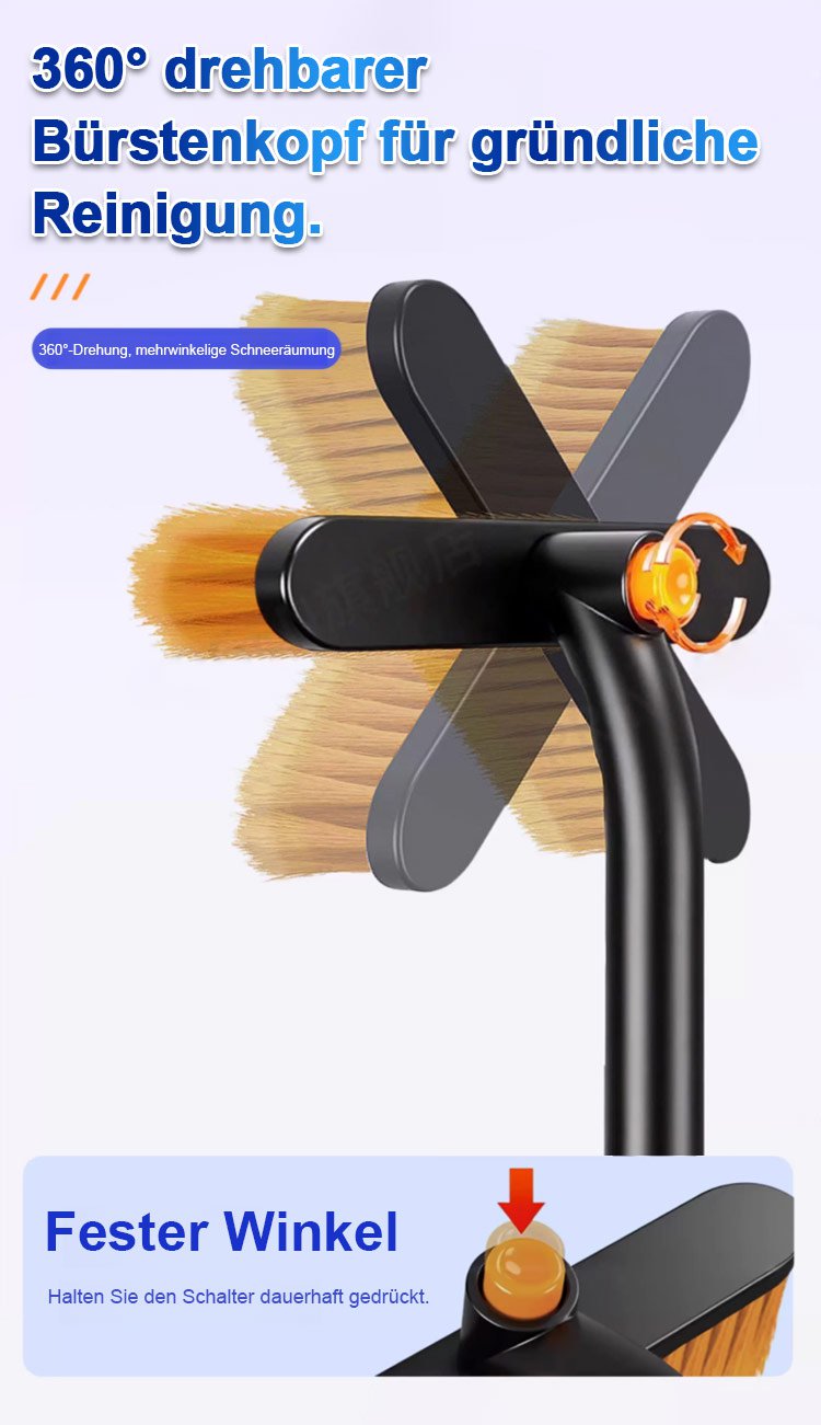 Schneeschaufel in kompakter, zusammengeklappter Form