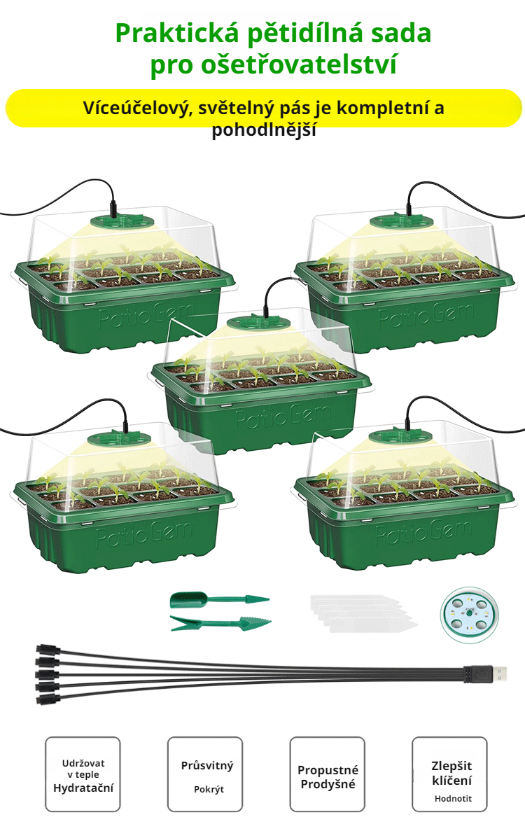 Detail vestavěného LED světla v květináči