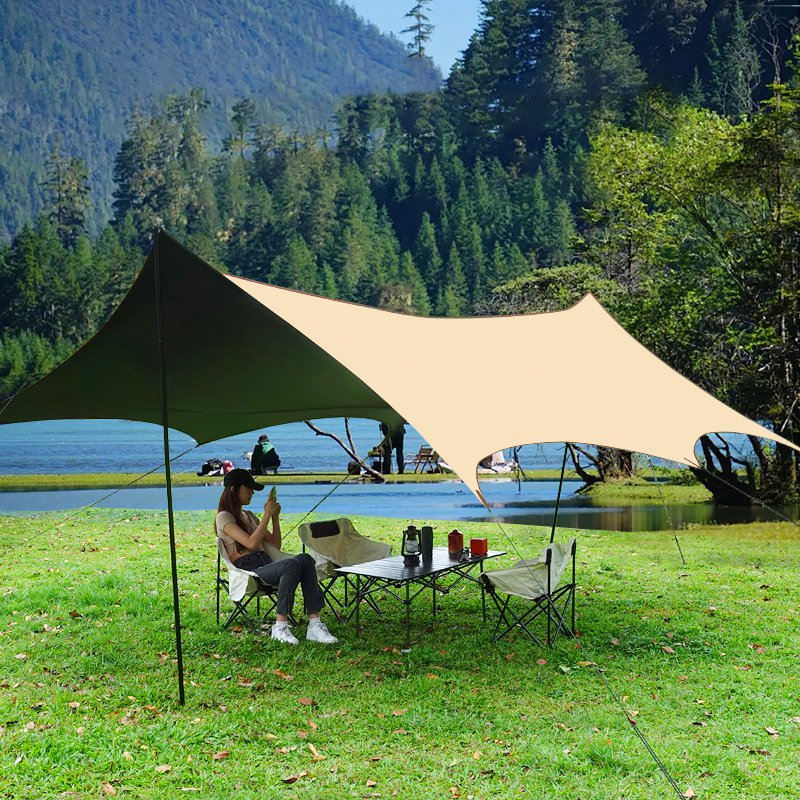 Šestiúhelníkový ochranný plášť proti slunci pro venkovní rekreaci