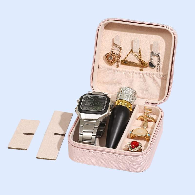 صندوق تخزين المجوهرات الكورية صندوق مجوهرات صغير للأقراط والخواتم وصندوق مجوهرات محمول للسفر