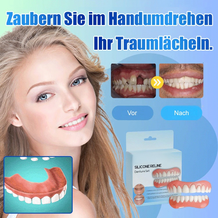 Zahnprothesenset mit Silikonauskleidung