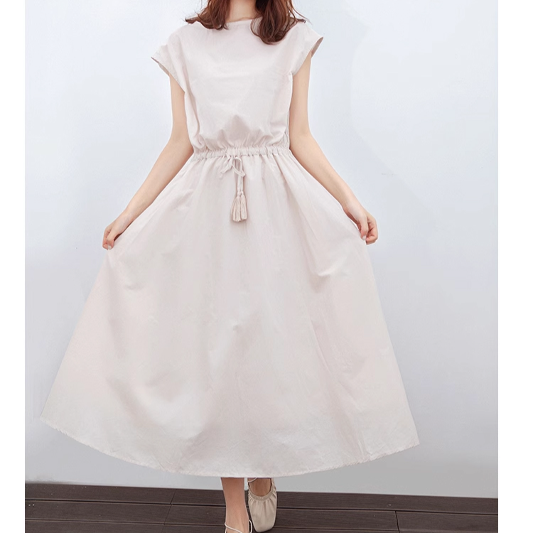 通気性抜群の綿麻レディースワンピース