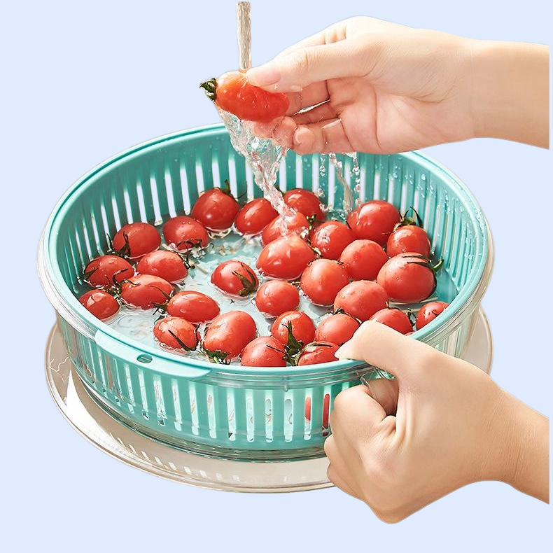 이중 물빠짐 바구니 다기능 채소 덮개