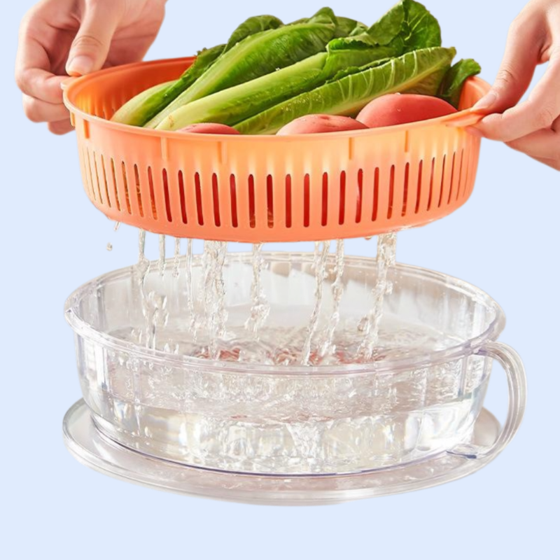 이중 물빠짐 바구니 다기능 채소 덮개