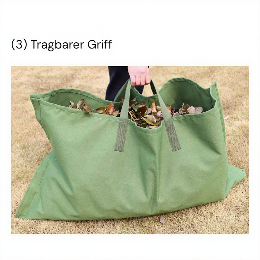 Wiederverwendbare Gartenabfalltasche mit Tragegriffen