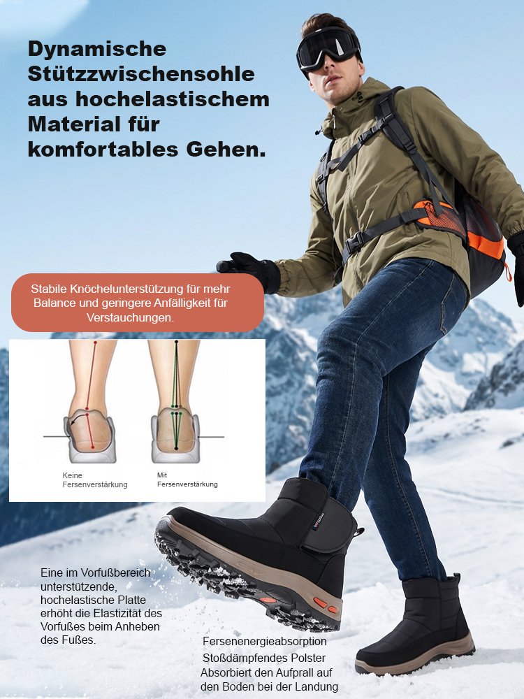 【Stabile Korrektur】Pelzgefütterte, dicke, rutschfeste Schneestiefel