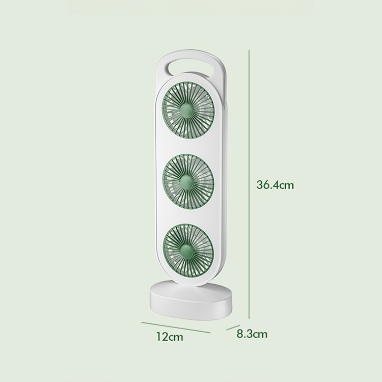 탁상용 삼단 선풍기 Usb 충전 대풍력 탁상용 초광각 선풍기