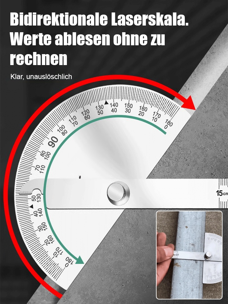 【Tragbar und präzise】Edelstahl-Einarmwinkelmesser