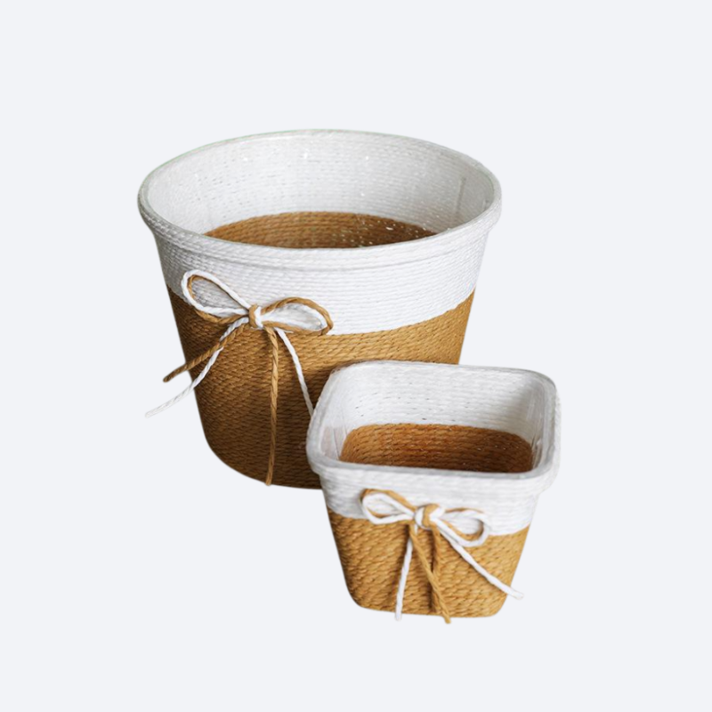 أصيص زهور من حبل ورقي