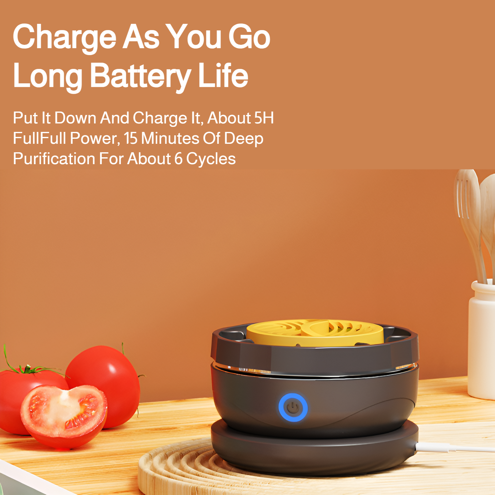 Wireless fruit and vegetable cleaning purifier household food cleaning machine sterilization and rem