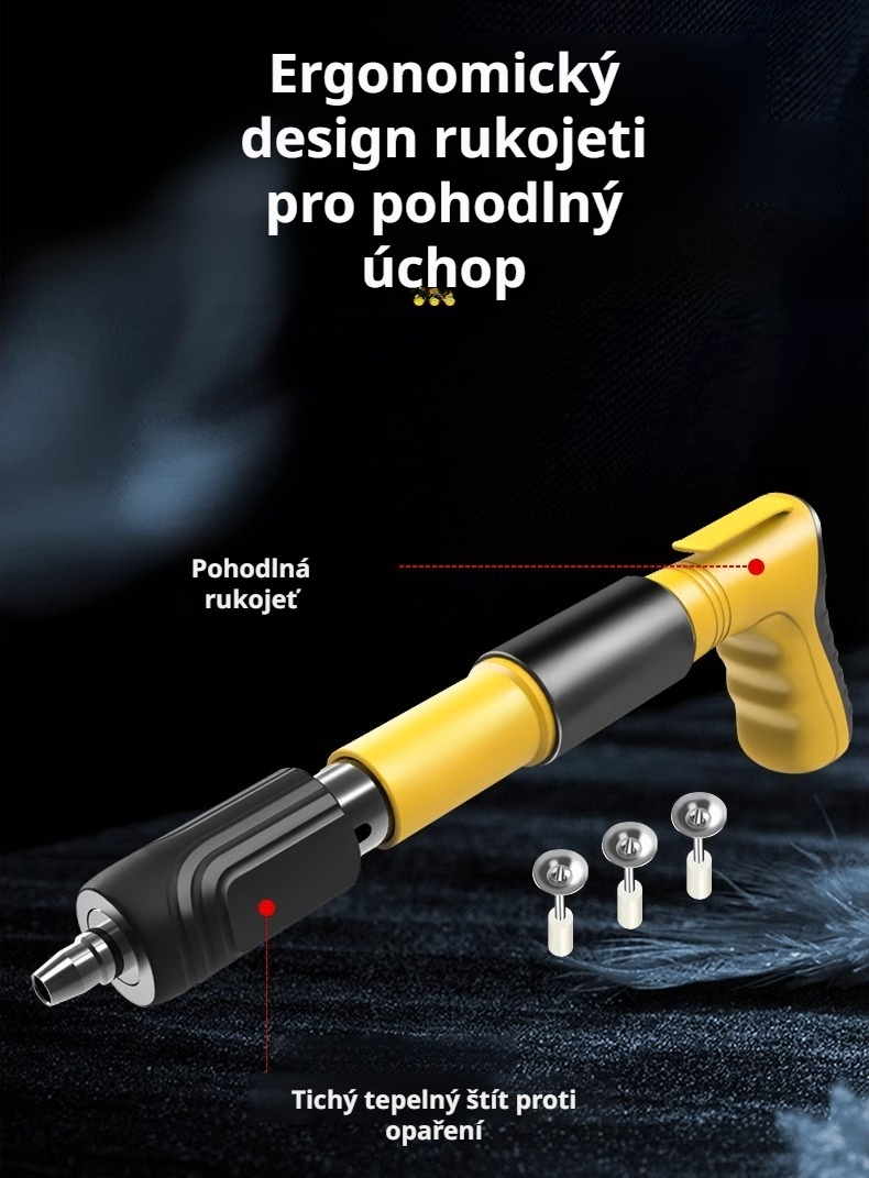 Domácí použití hřebíkovací pistole na dřevěném materiálu