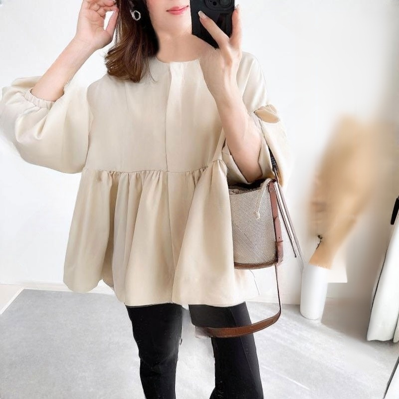 스타일리시한 인형 셔츠 암문 라운드 디자인