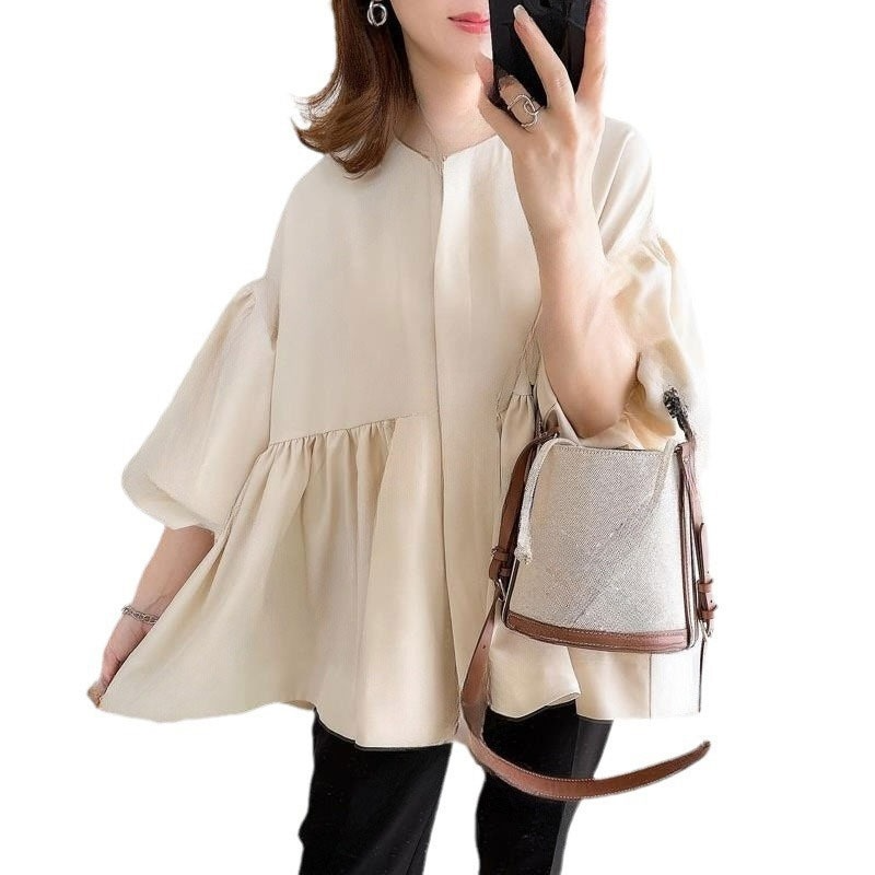 シャツ アムン ラウンドルーズ トップ