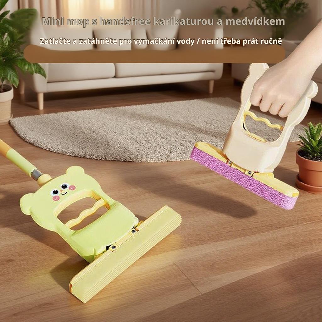 Malý ruční mop s rychlým odstraněním skvrn a absorpcí vody, multifunkční, bez nutnosti praní v ruce
