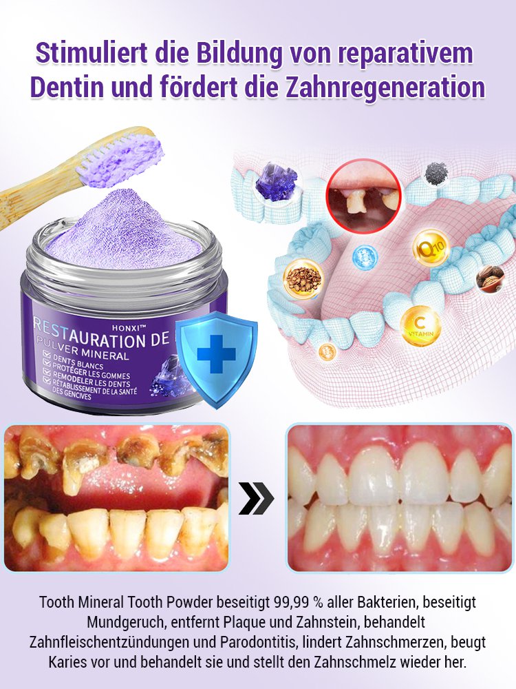 【Parodontale Gesundheit wiederherstellen】Zahnerneuerung lila Mineralzahnpulver