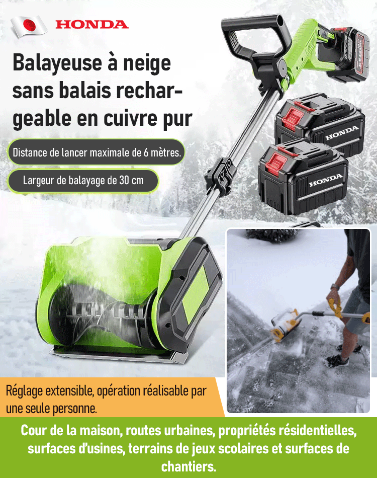 Souffleuse à neige à batterie au lithium importée du Japon