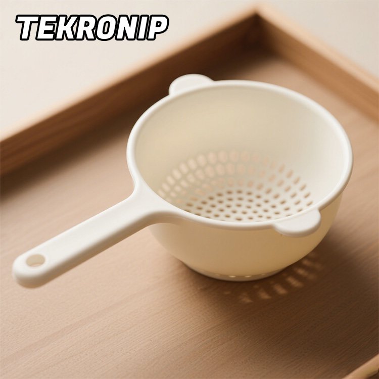 長柄米水切りかご