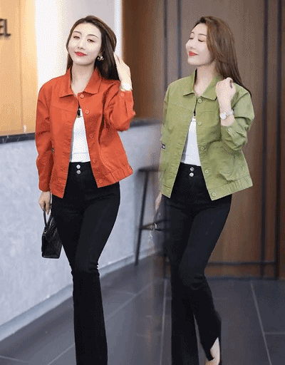 เสื้อแจ็คเก็ตสีพื้นใส่แล้วดูผอม