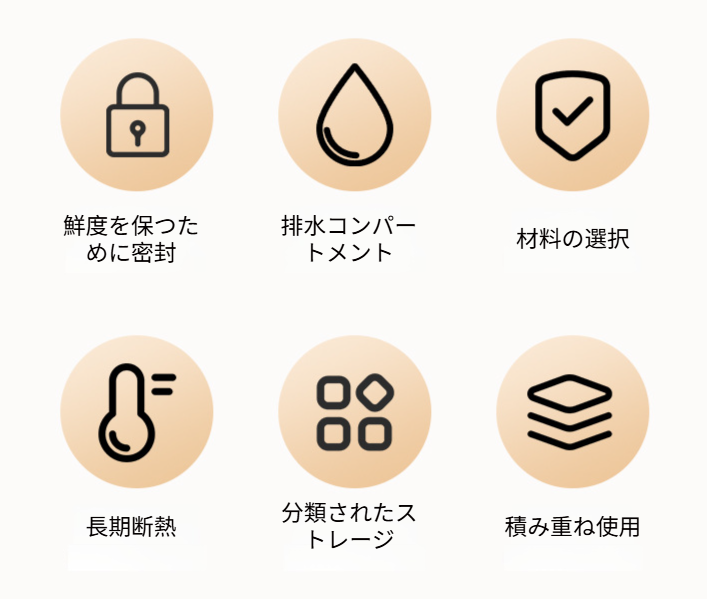 仕切り付きコンパートメントで食材を分けられるサラダボックス