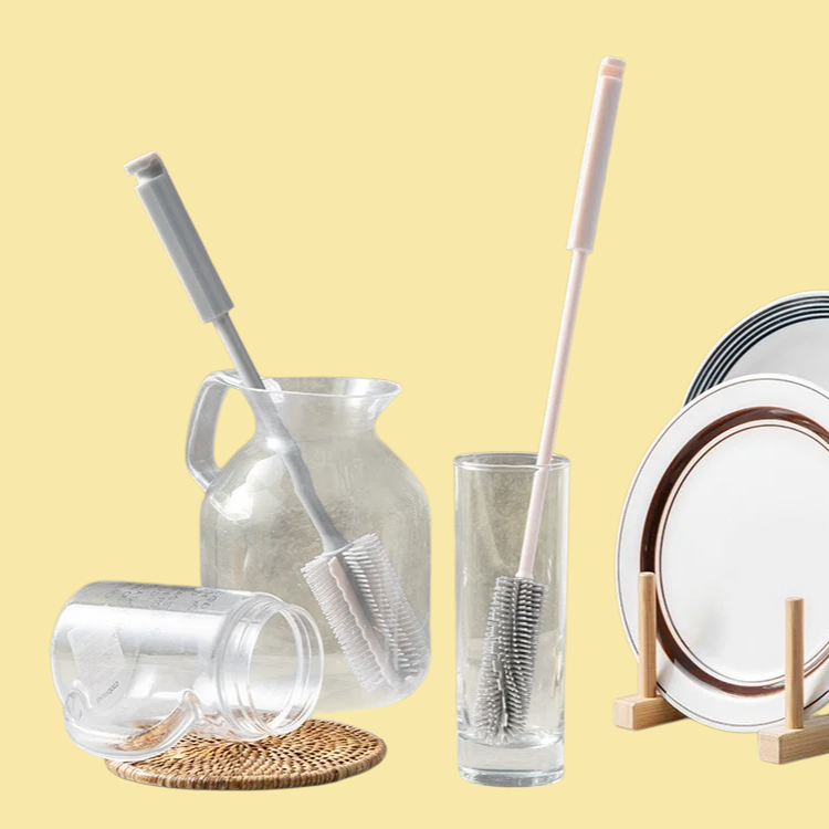 가정용 긴 손잡이 실리콘 컵 청소 브러시러쉬