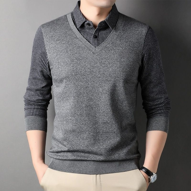 남성 페이크 레이어링 셔츠