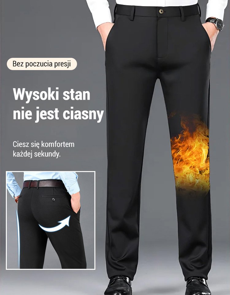 Wysokiej jakości spodnie garniturowe ocieplane