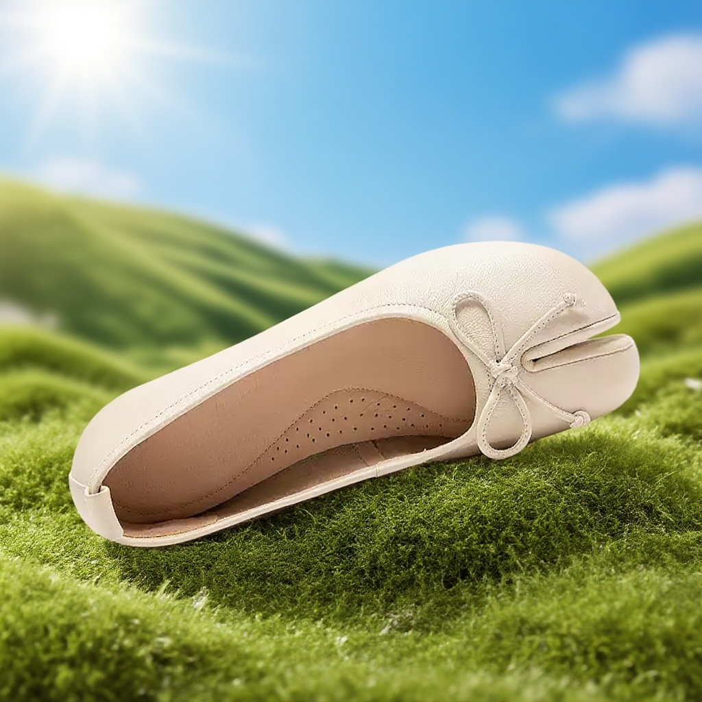 리본 포인트 여성 플랫 컴포트화