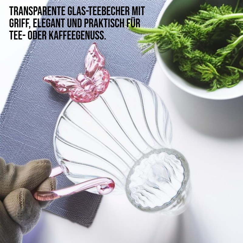 Elegante Teetasse aus Glas für Tee und Kaffee