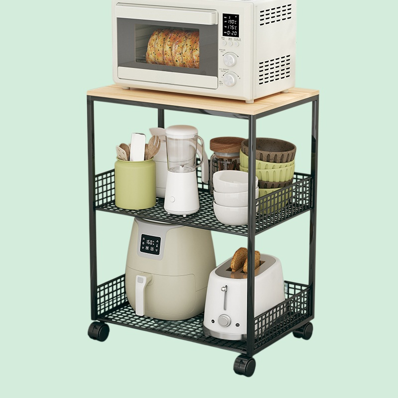 서랍이 있는 주방 전자레인지 선반 조리대 오븐 밥솥 에어프라이어 전기제품 바닥 수납 선반