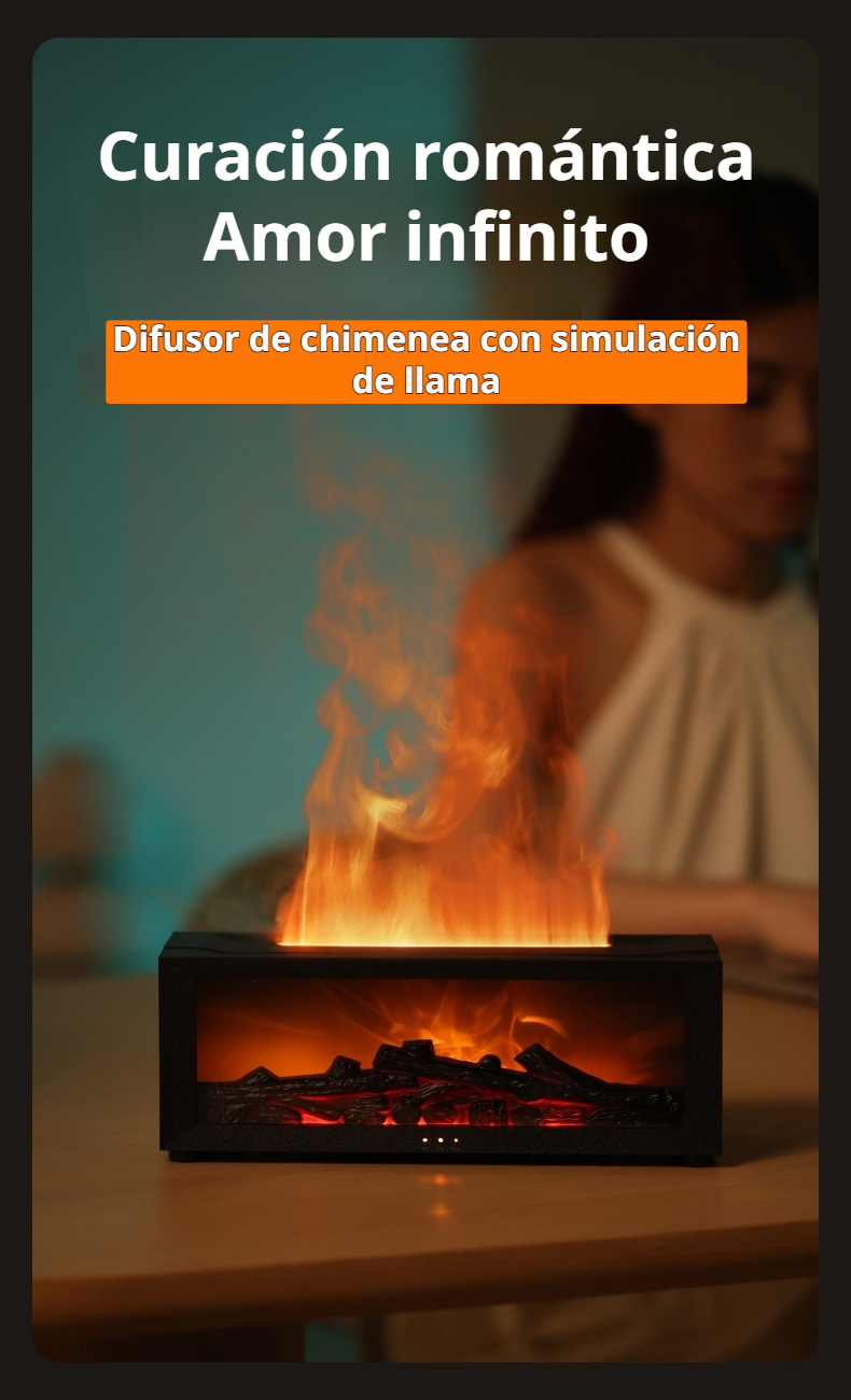 Humidificador creativo JMY con simulación de llama para escritorio