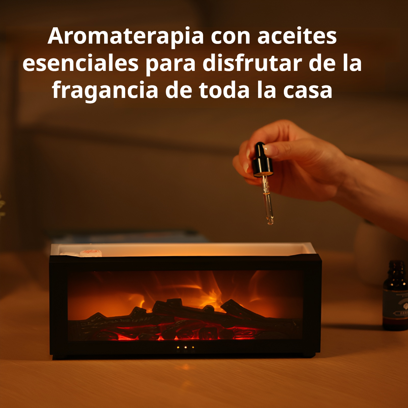 Humidificador creativo con aromaterapia de llama de chimenea de simulación genial de escritorio JMY