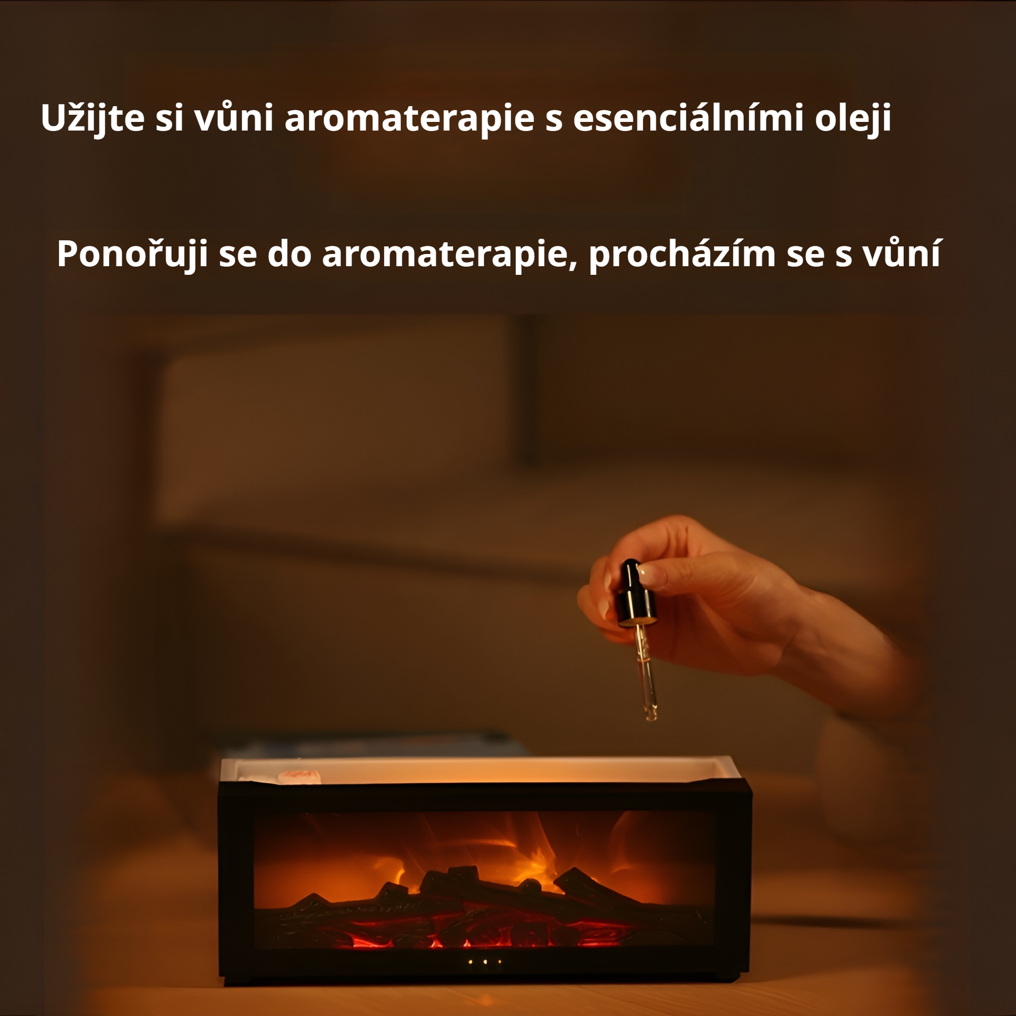 Aromaterapie s efektem plamene krbu