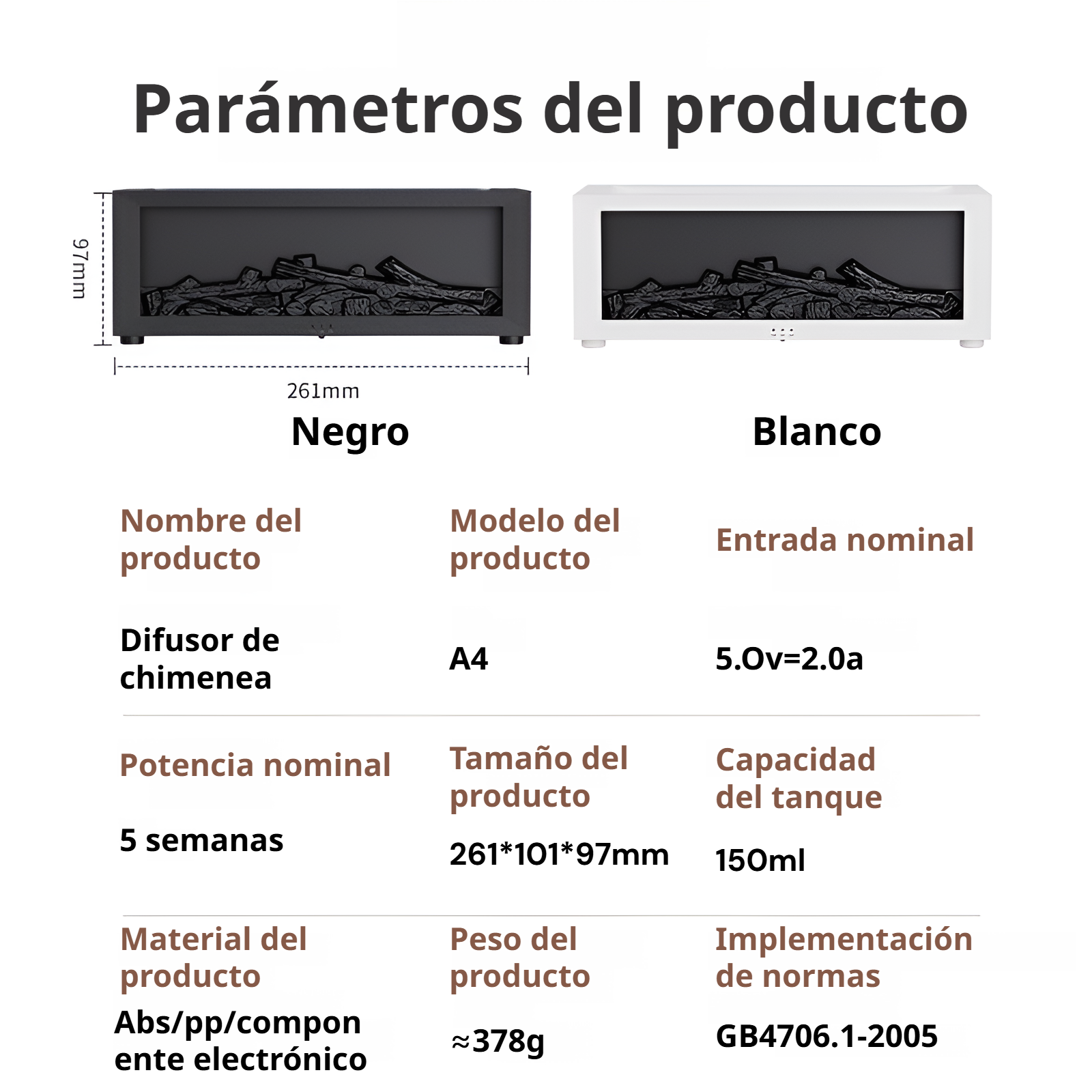 Humidificador creativo con aromaterapia de llama de chimenea de simulación genial de escritorio JMY