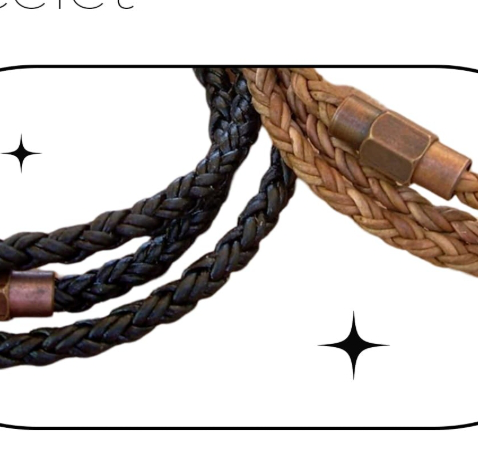 ユニセックスデザインのレザーブレスレット