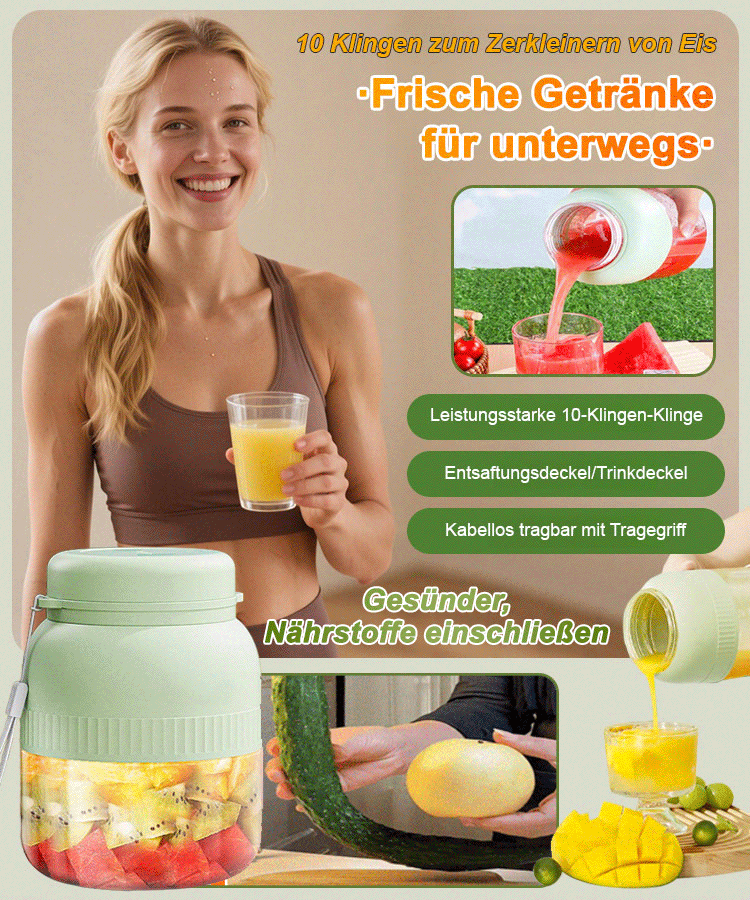 Kabelloser tragbarer Entsafter