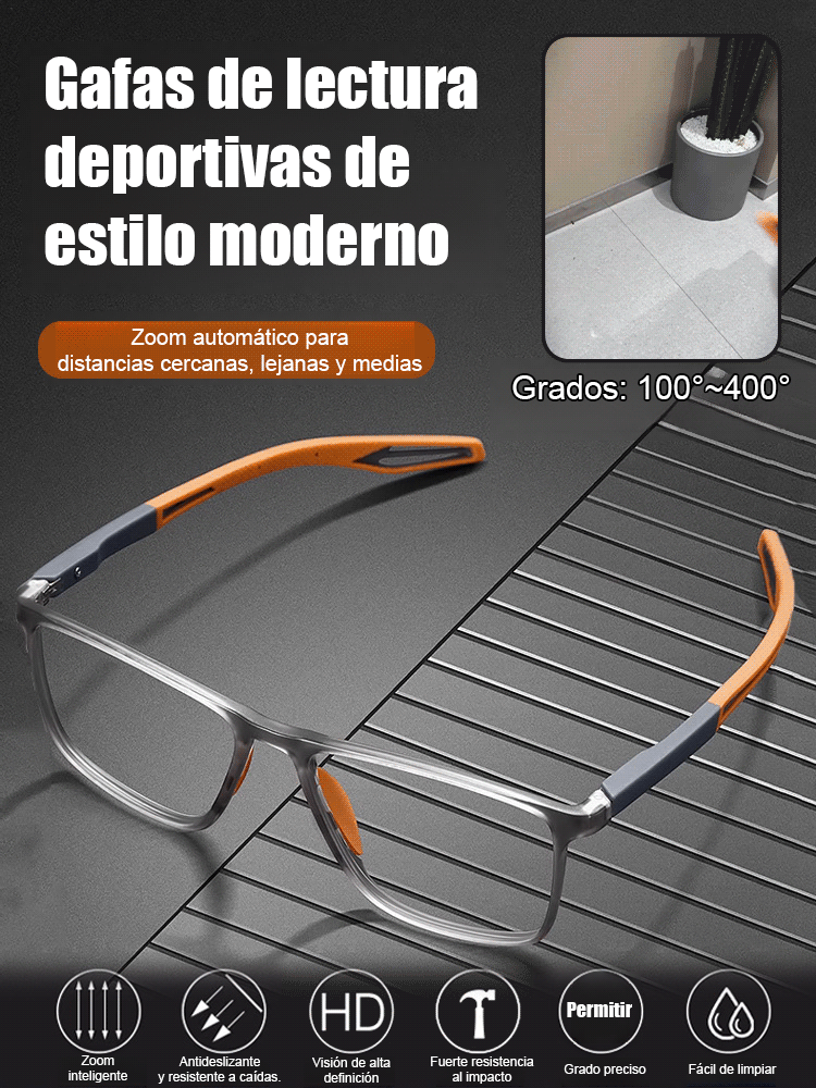 Nuevas gafas progresivas antideslumbrantes con protección contra la luz azul y lentes que cambian de