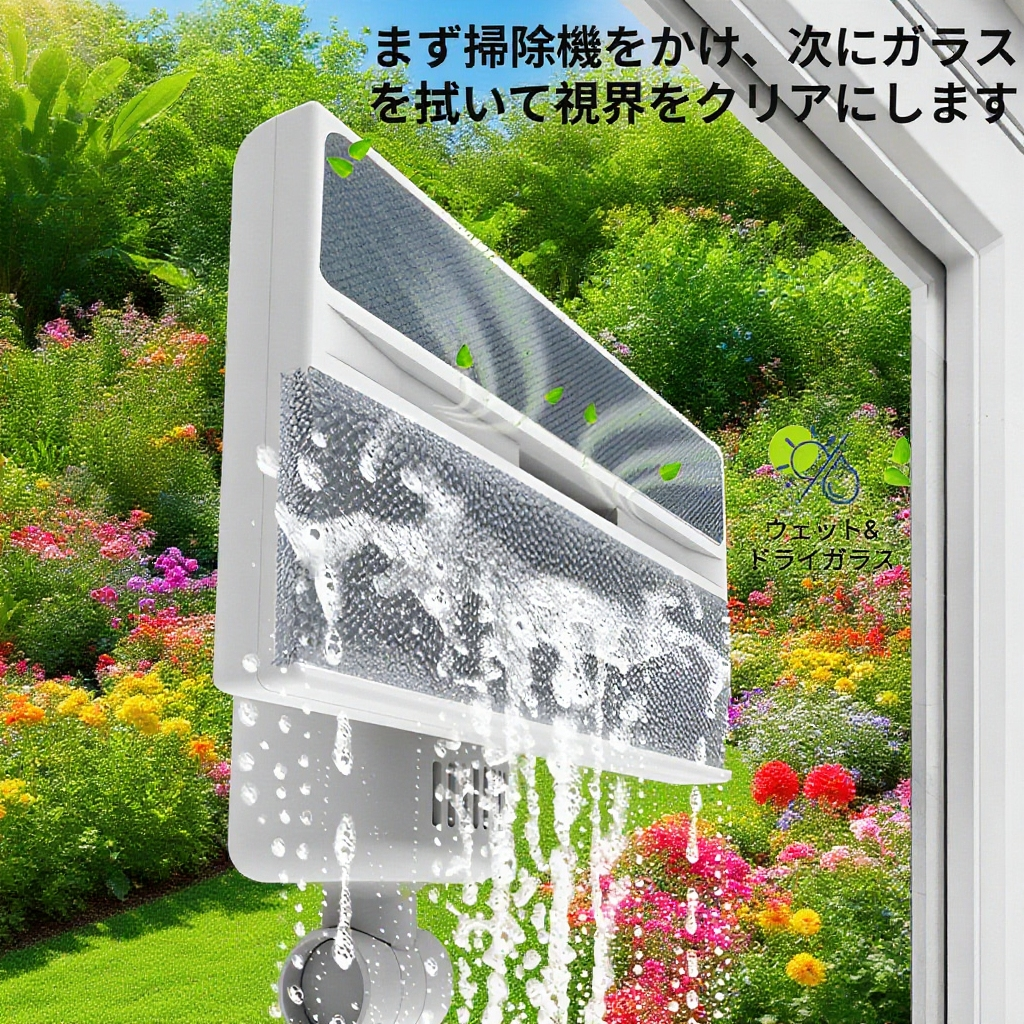 コードレスで使いやすいガラスクリーナー