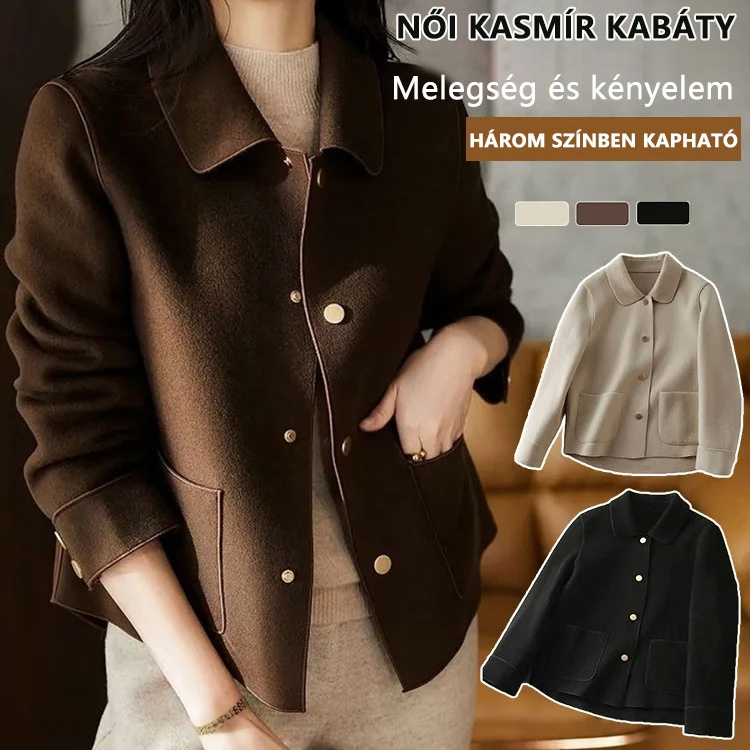 Női fordítható kasmír kabát