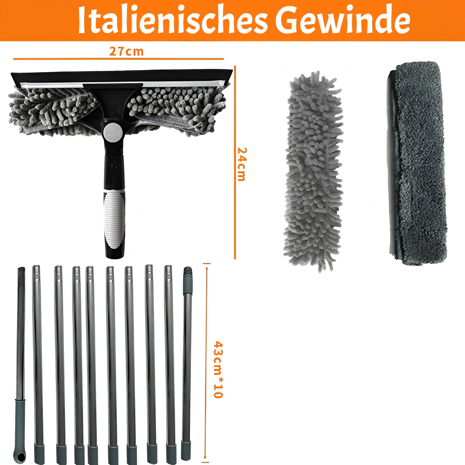 JMY Zwei-in-Eins-Fensterreinigungsschaber Glasreinigung Artefaktreinigung spezielles doppelseitiges 