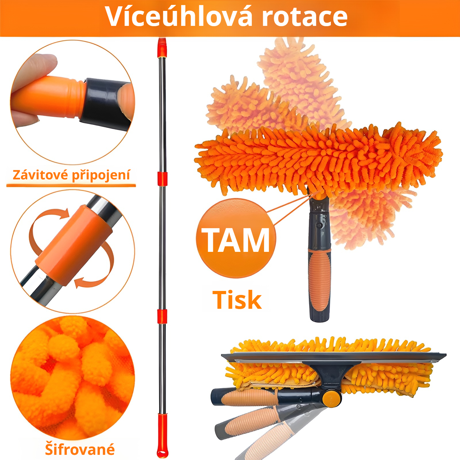 Detail multifunkčního čisticího nástroje na skle
