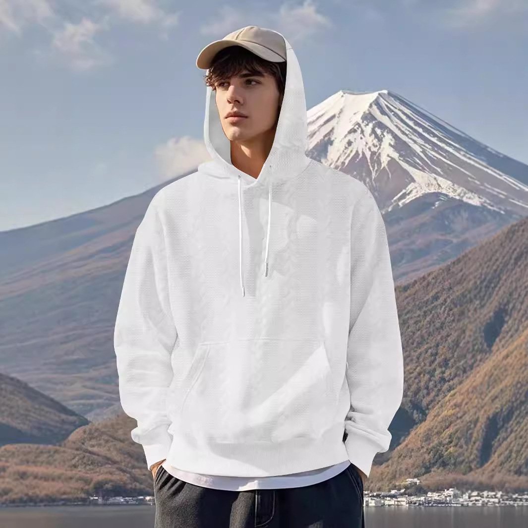 無地のカジュアルファッション長袖パーカーです