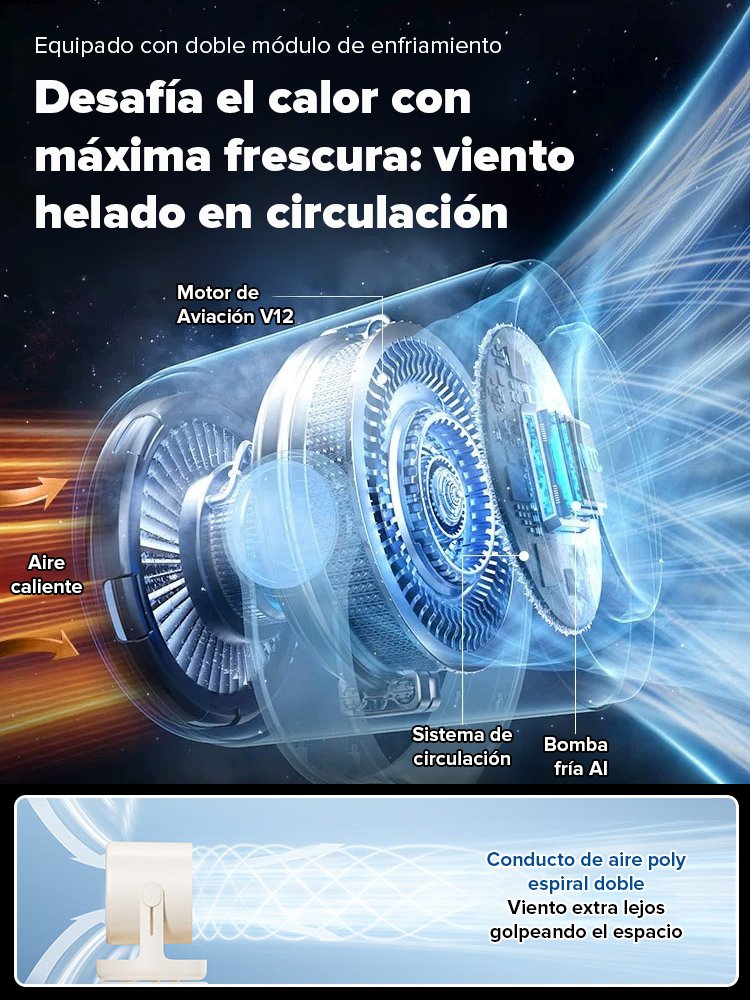【Iluminable】Ventilador de circulación de aire frío con tecnología de variación de frecuencia