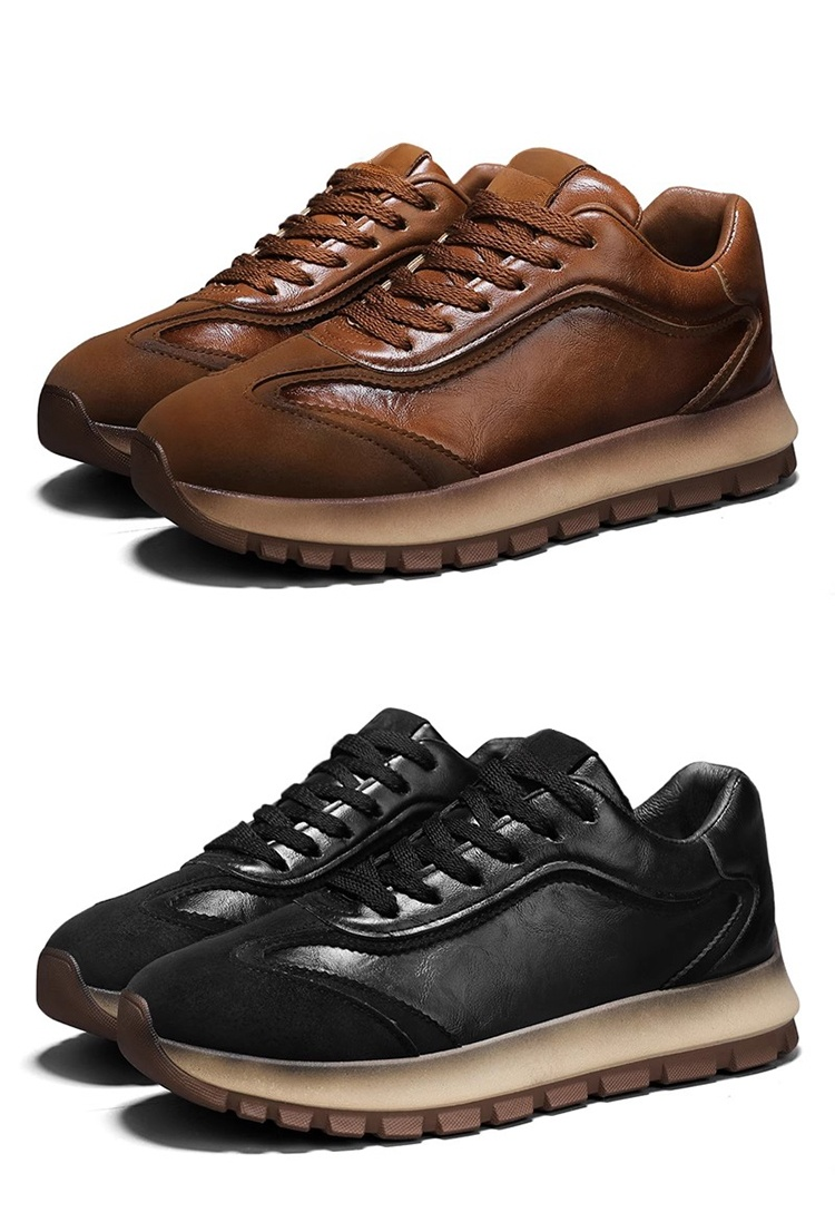 高耐久性ソールの本革スニーカー